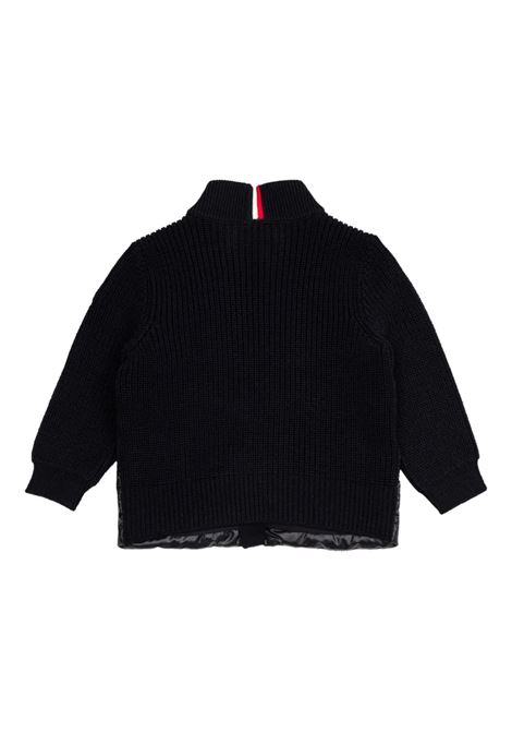 Cardigan Imbottito In Lana Blu Con Zip MONCLER ENFANT | 951-9B00002 M1131742
